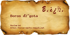 Boros Ágota névjegykártya