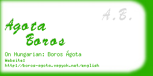 agota boros business card